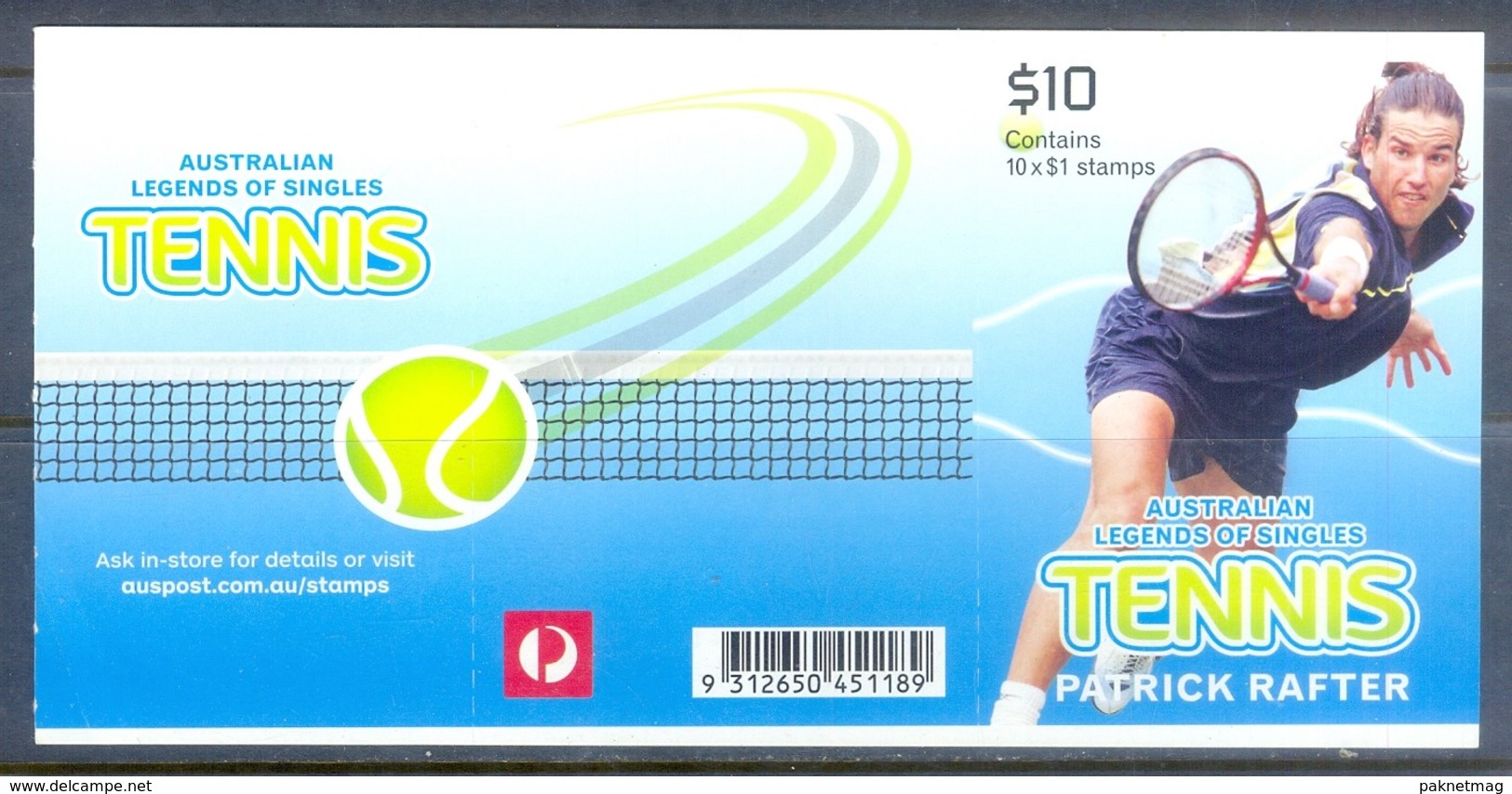 G369- Australia Legends Of Singles Tennis Self Adhesive Stamps Of Patrick Rafter. - Other & Unclassified