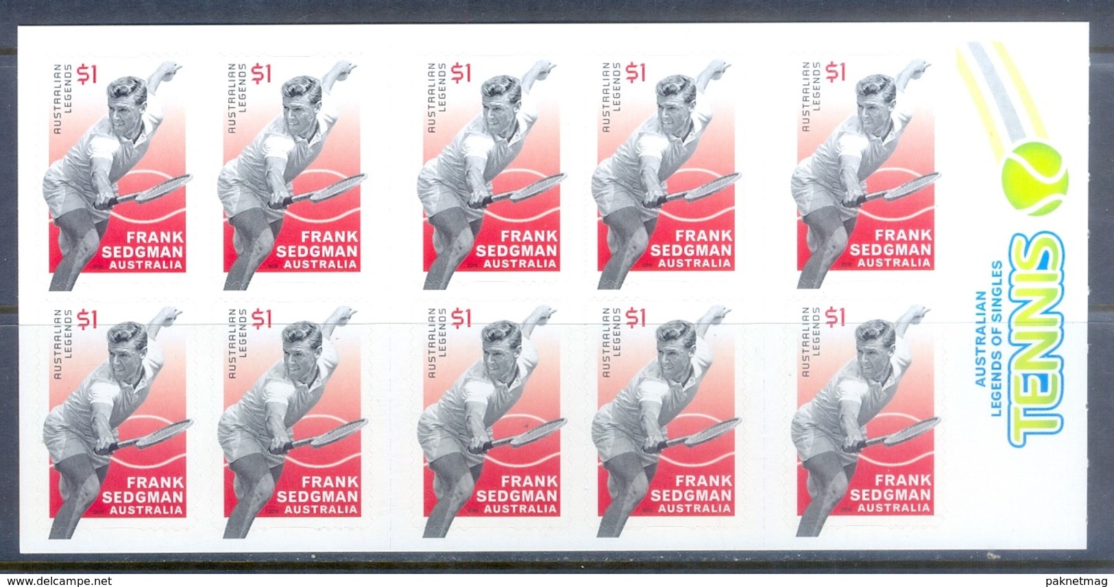 G379- Australia Legends Of Singles Tennis Self Adhesive Stamps Of Frank Sedgman. - Other & Unclassified