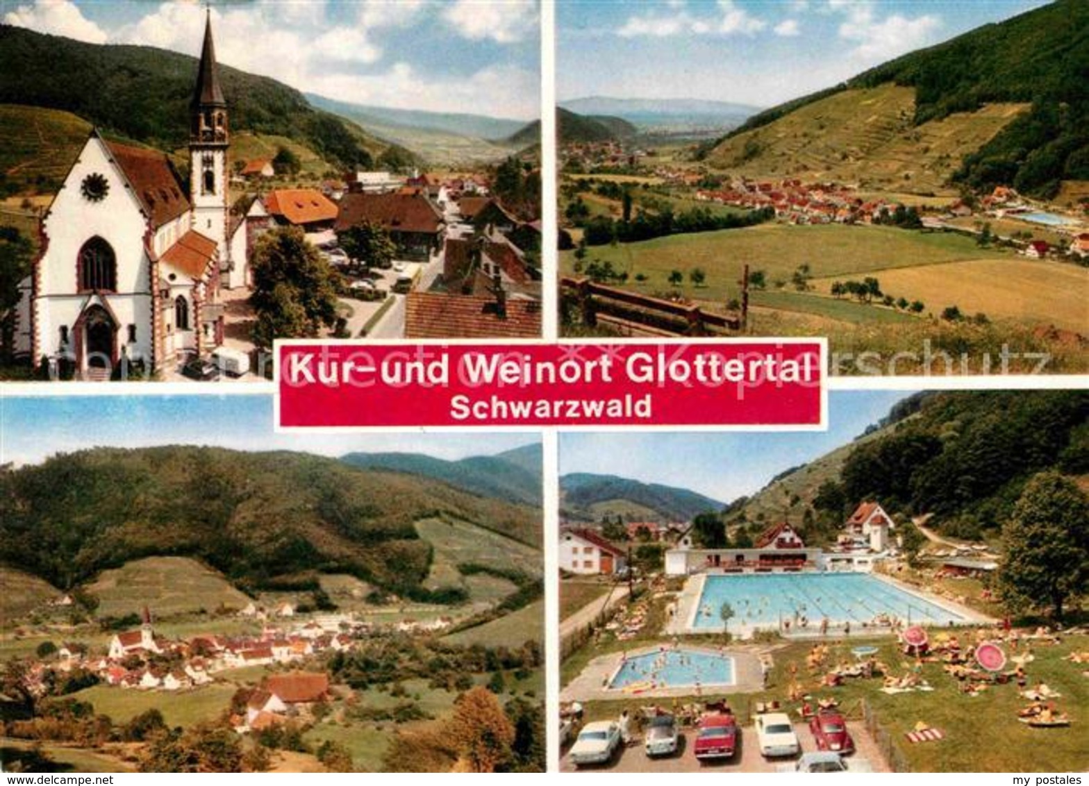 42811954 Glottertal Schwimmbad Kirche Panorama Glottertal Schwarzwald - Glottertal