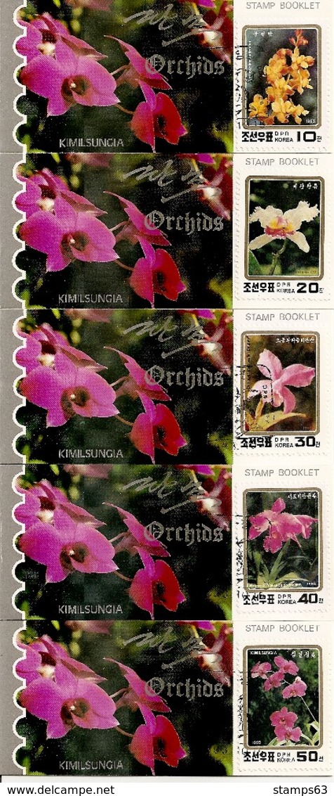 KOREA NORTH (DPR), 1993, Booklet 6/10, Orchids - Corée Du Nord