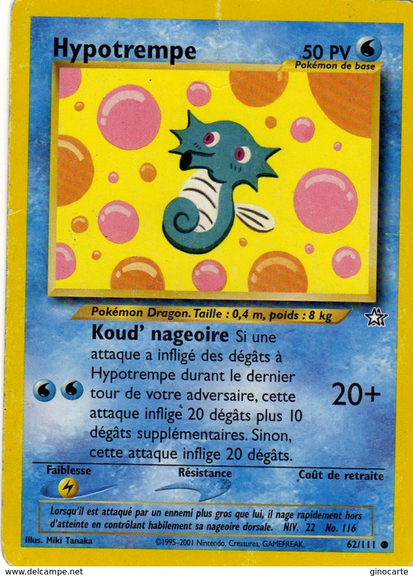 Carte Pokemon Wizards 62/111 Hypotrempe 50pv 1995 2001 - Wizards