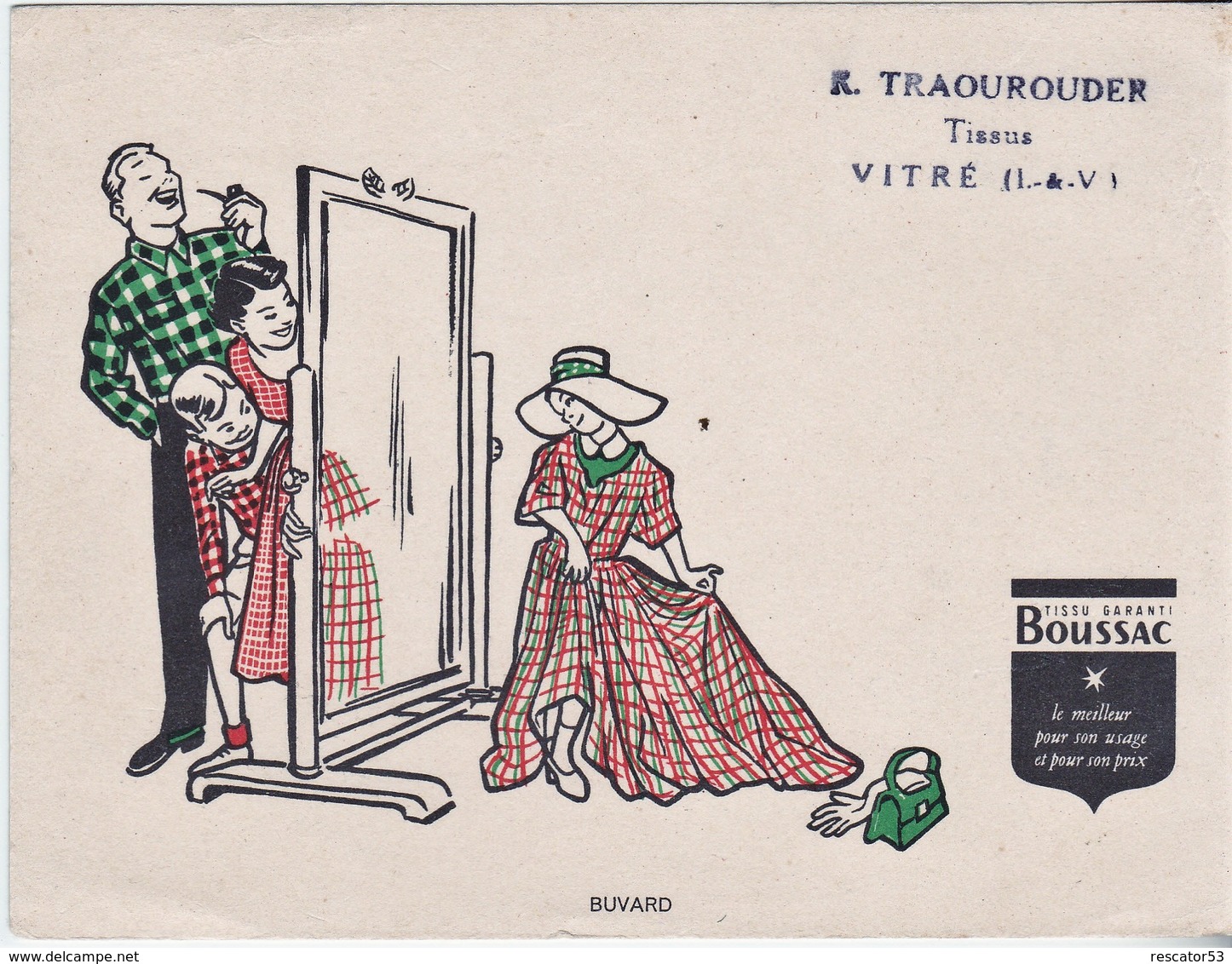 Rare Buvard Tissu Boussac - Textile & Vestimentaire