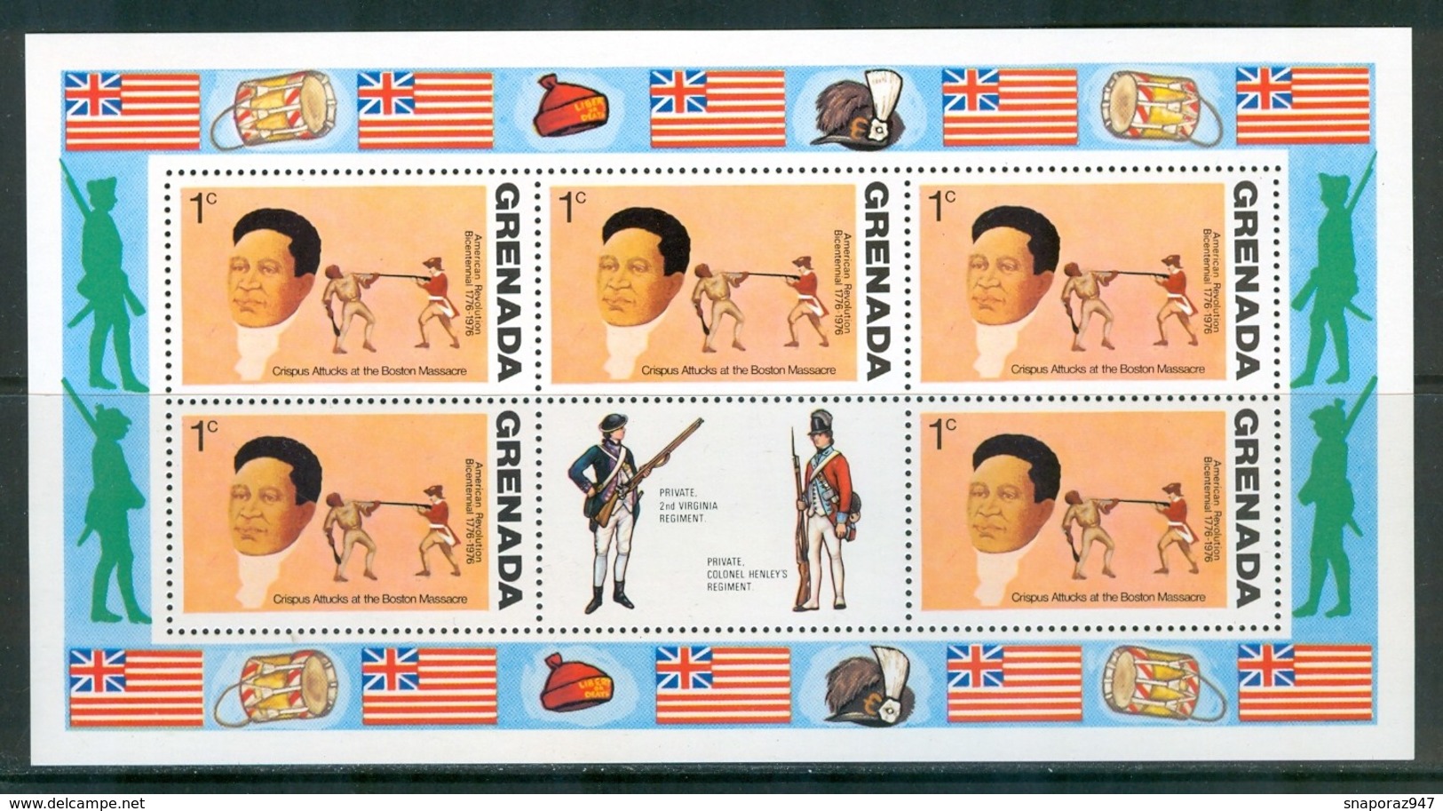 1975 Grenada Uniformi Uniforms Uniformes Militari Military Armèe MNH** BL24 - Militaria