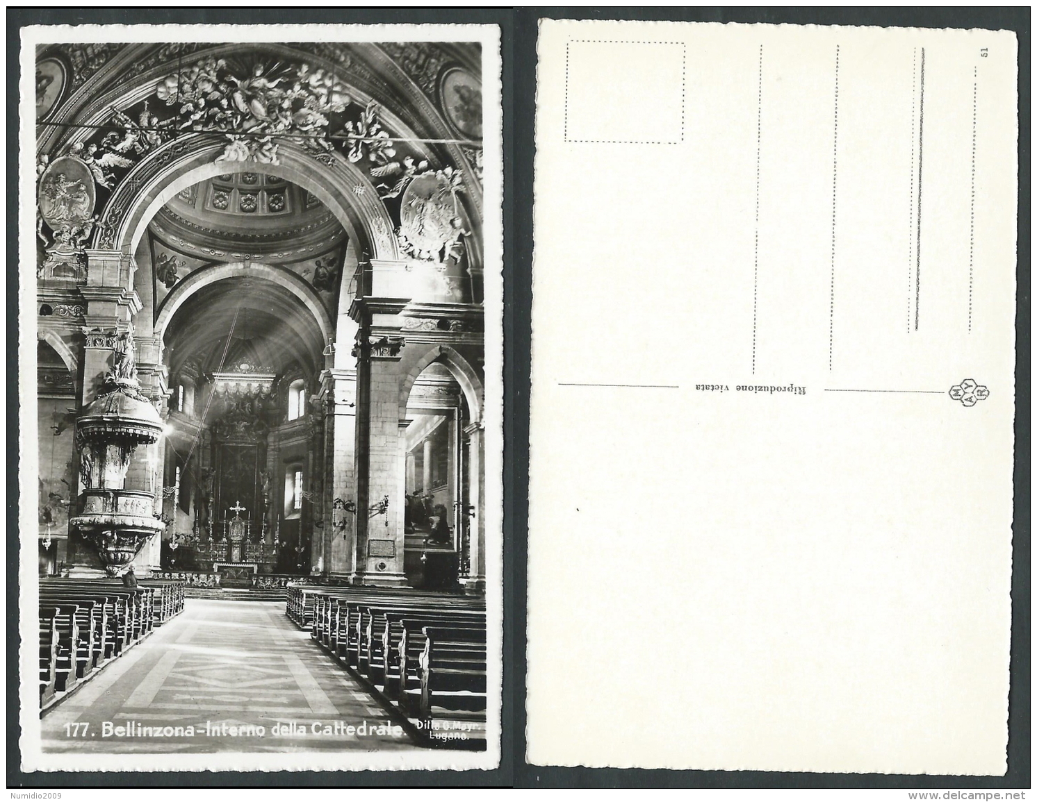 BELLINZONA CARTOLINA INTERNO DELLA CATTEDRALE - C34 - Altri & Non Classificati