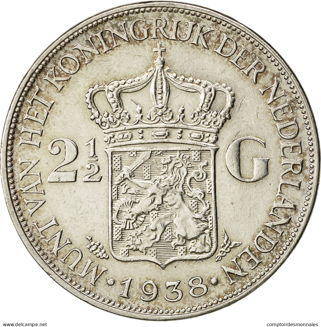 Monnaie, Pays-Bas, Wilhelmina I, 2-1/2 Gulden, 1938, SUP, Argent, KM:165 - 2 1/2 Gulden
