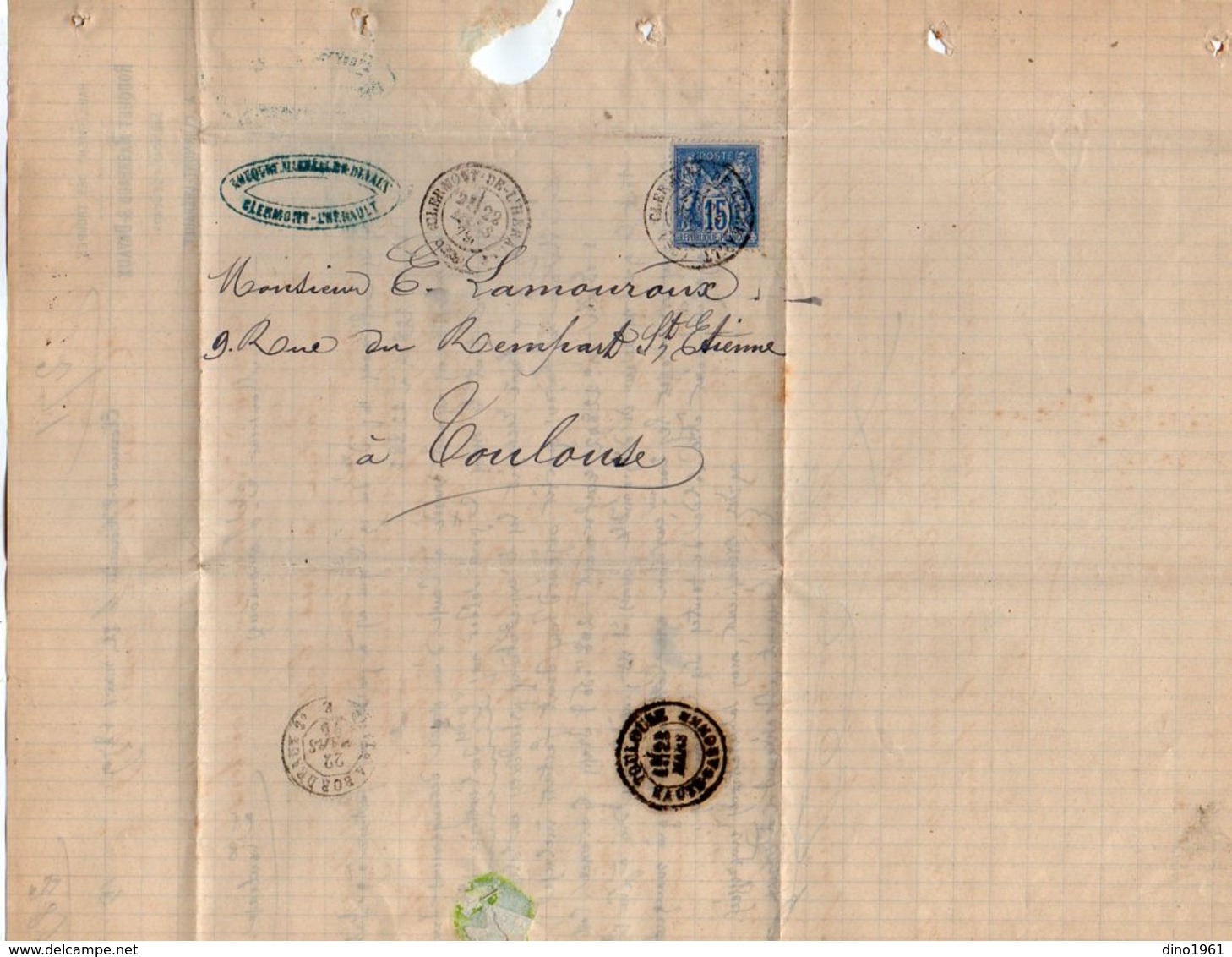 VP11.973 - Lettre - Facture - Habillement Des Troupes ROUQUET MARREAUD & DEVAUX Fabricants De Draps à CLERMONT L'HERAULT - 1800 – 1899