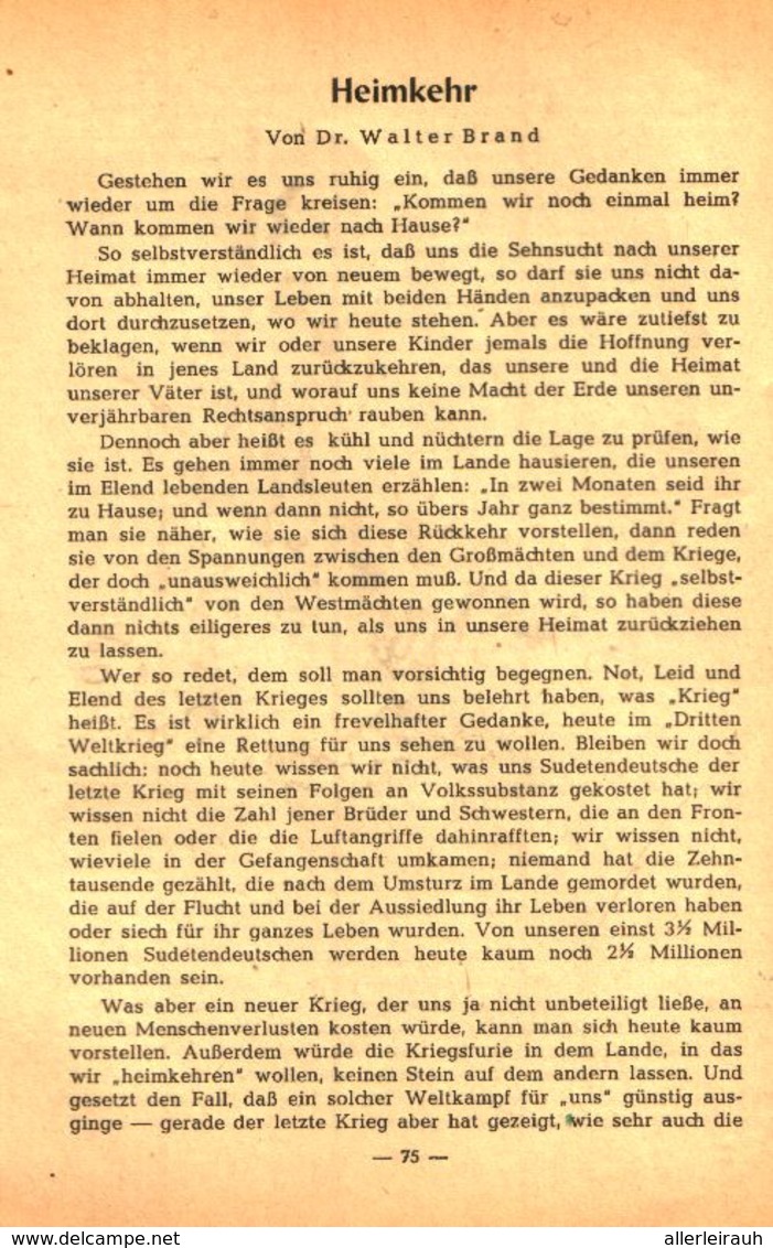 Heimkehr / Artikel, Entnommen Aus Kalender / 1950 - Bücherpakete