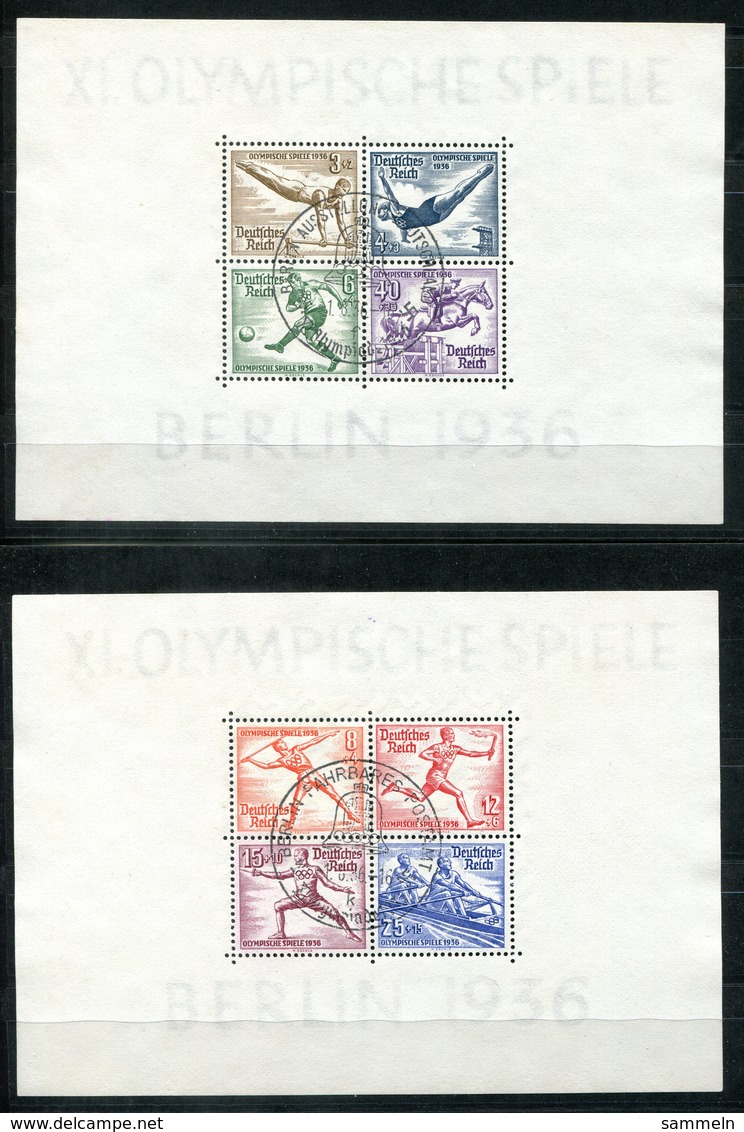 6836 - DEUTSCHES REICH - Block 5 Und 6 Mit Ersttags-Sonderstempeln - Olympia 1936 - Blocks & Kleinbögen