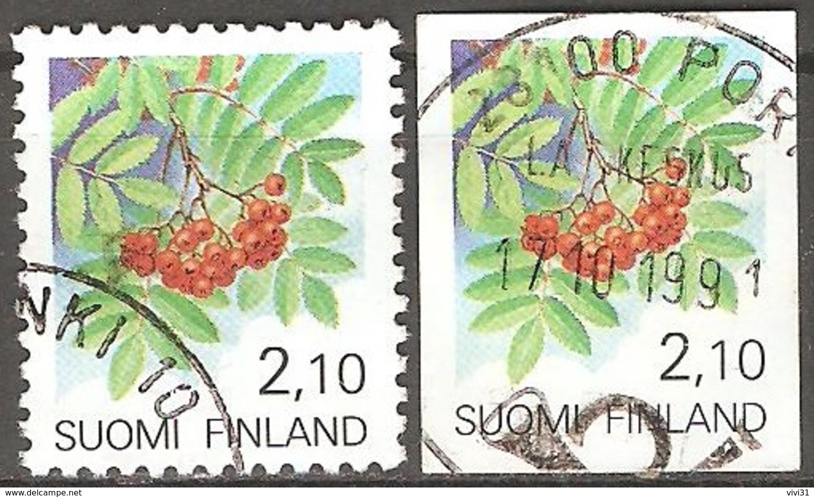 Finlande - 1991 - Sorbier - YT 1092 Et 1095 Oblitérés - Oblitérés
