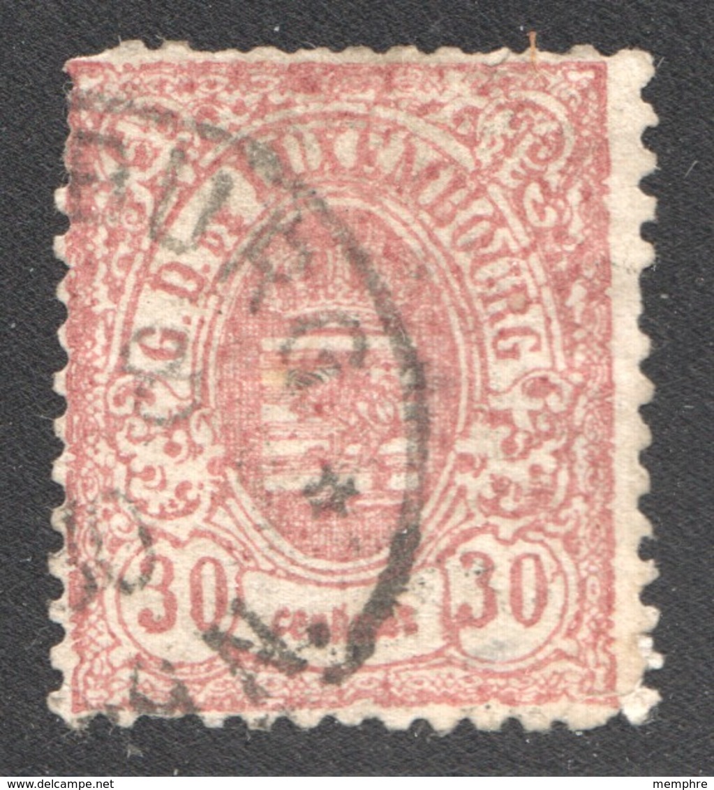 1875  Armoiries  Impression Locale  30 Cent.  No 33  Oblitéré   Dents Courtes  Angle Inf. Droit Réparé - 1859-1880 Armoiries