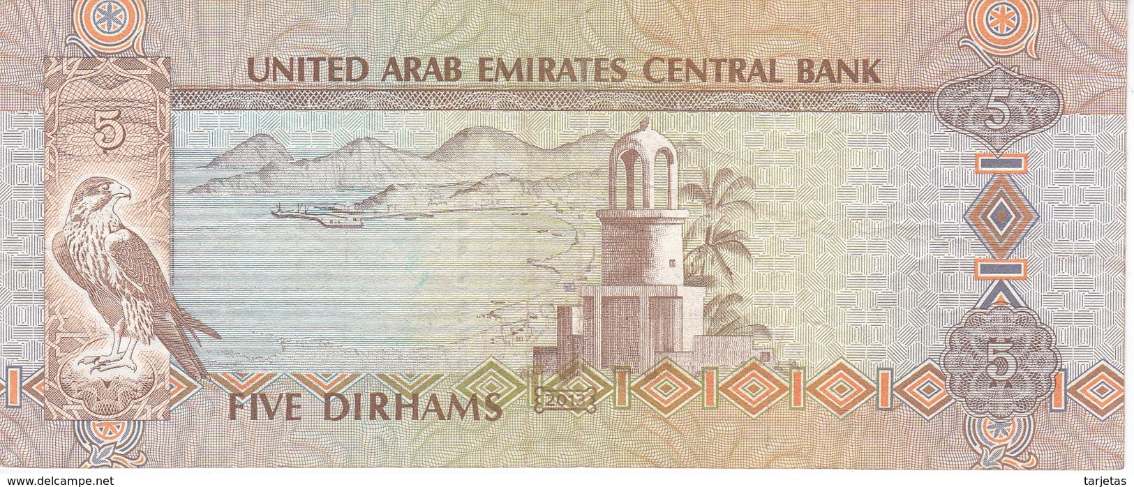 BILLETE DE EMIRATOS ARABES DE 5 DIRHAMS DEL AÑO 2013  (BANKNOTE) - Emiratos Arabes Unidos