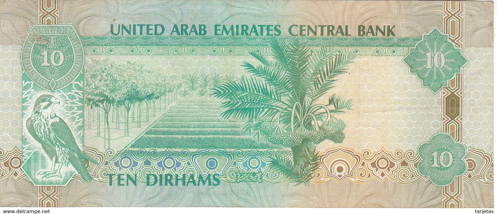 BILLETE DE EMIRATOS ARABES DE 10 DIRHAMS DEL AÑO 2009  (BANKNOTE) - Emiratos Arabes Unidos