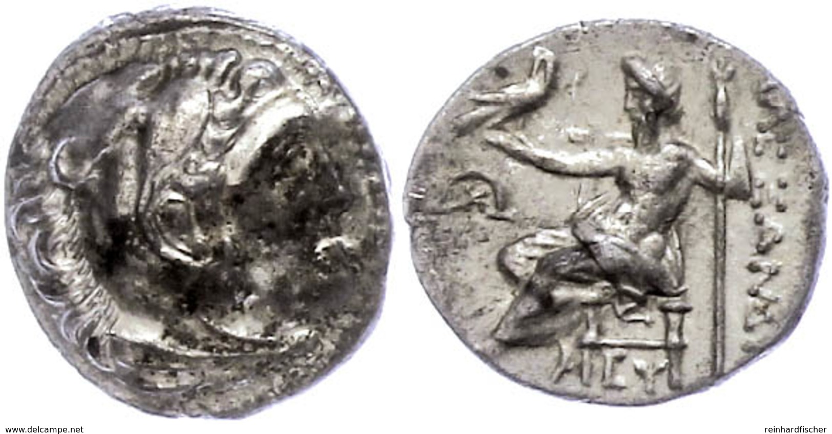 22 Mylasa, Drachme (4,14g), 336-323 V. Chr., Alexander III. Av: Herakleskopf Mit Löwenfell Nach Rechts. Rev: Thronender  - Other & Unclassified