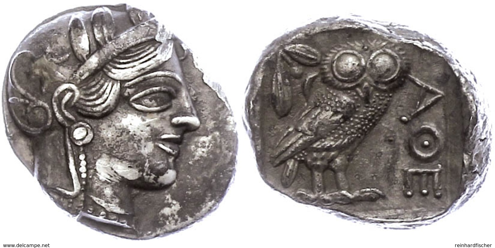 40 Athen, Tetradrachme (17,16g), Ca. 403-365 V. Chr., Av: Athenekopf Mit Attischem Helm Nach Rechts, Rev: Eule Nach Rech - Other & Unclassified