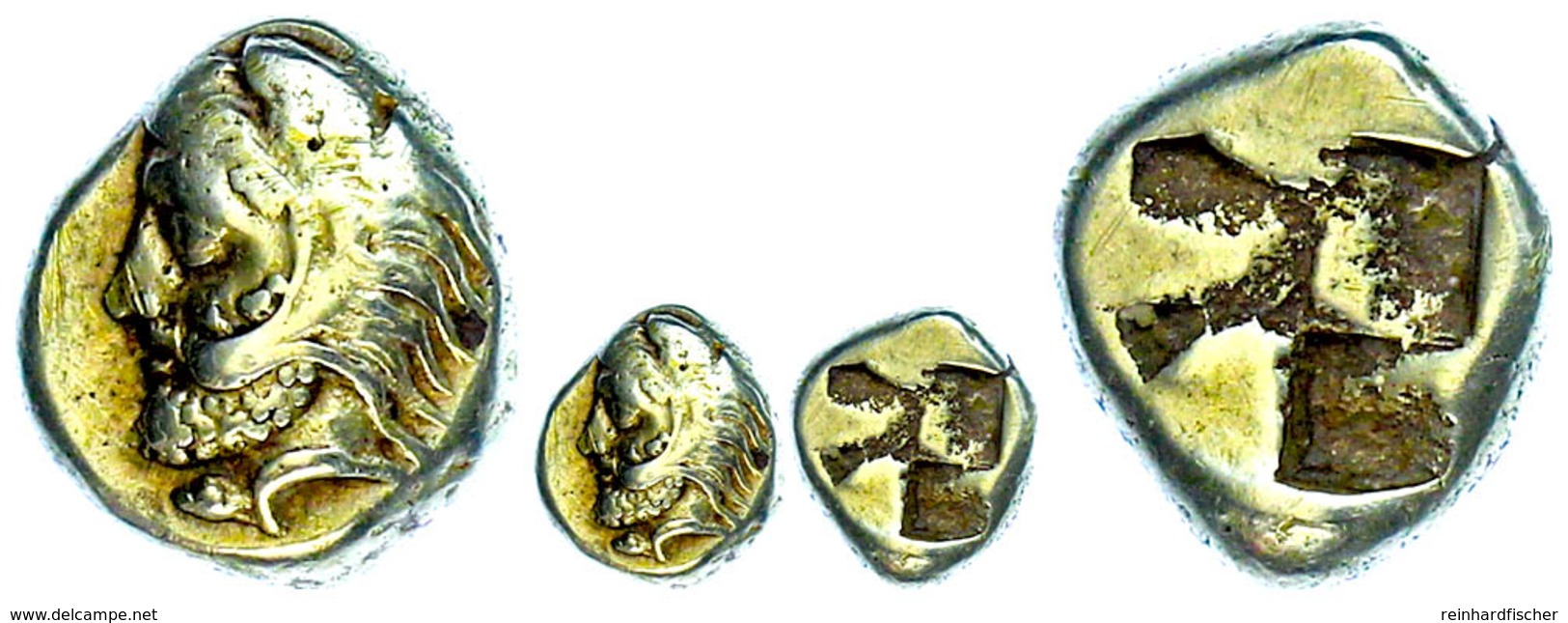 59 Phokaia, Elektron-Hekte (2,54g), 477-388 V. Chr.. Av: Herakleskopf Mit Löwenfell Nach Links. Rev: Quadratum Incusum,  - Autres & Non Classés