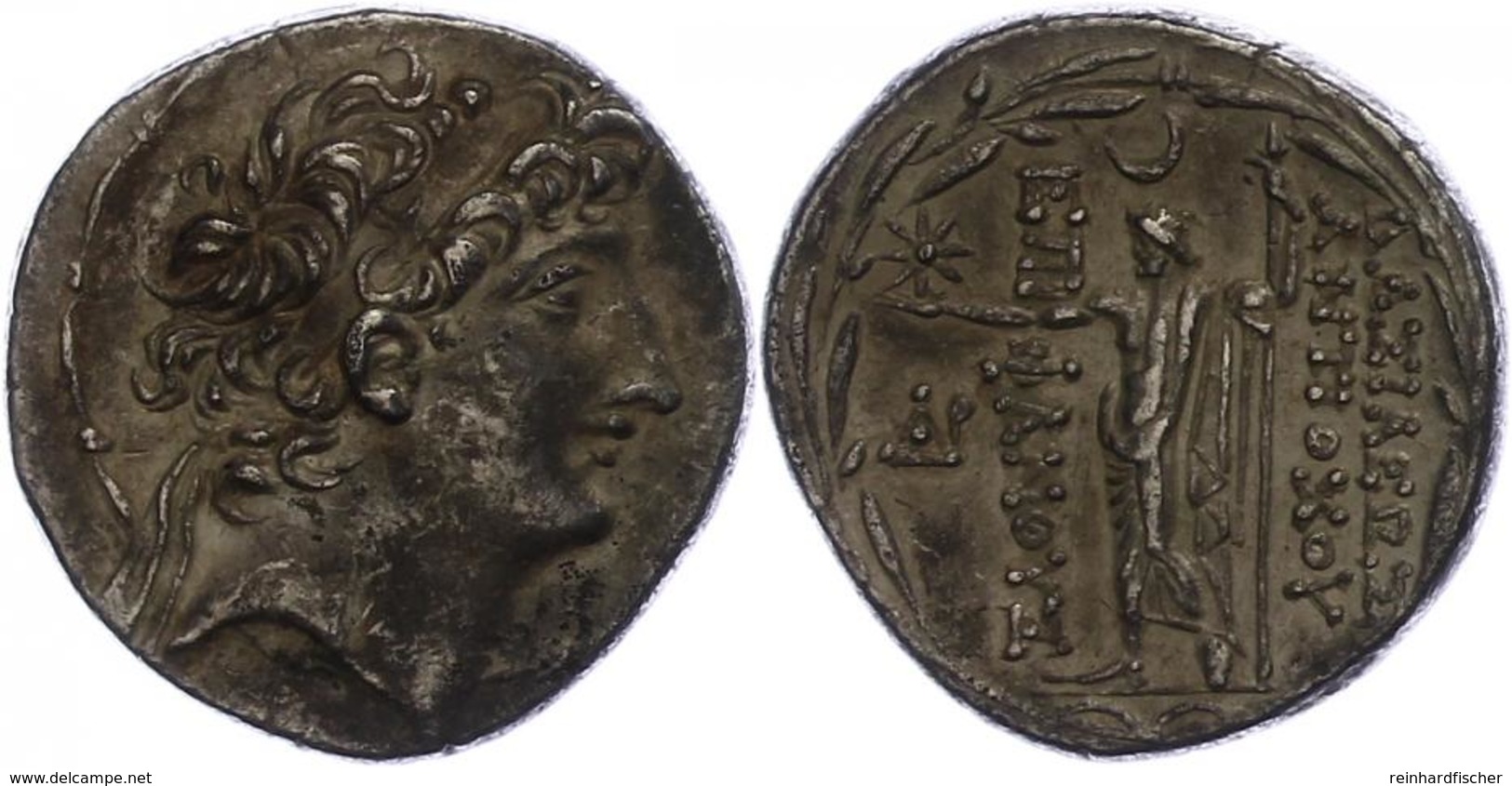 133 Ptolemais, Tetradrachme (16,25g), Antiochos VIII., 121-113 V. Chr. Av: Kopf Nach Rechts. Rev: Stehender Zeus Uranios - Other & Unclassified