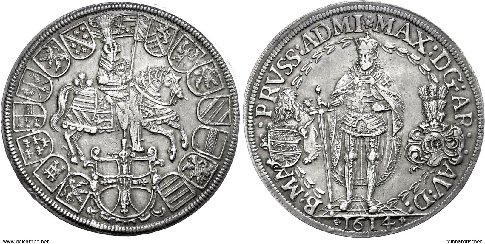 258 Doppeltaler (57,33g), 1614, Maximilian I., Neumann 96c, Ss-vz.  Ss-vz - Other & Unclassified