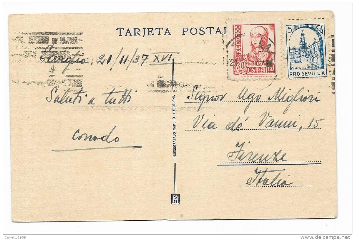 SEVILLA - ALCAZAR PATIO DE LAS DONCELLAS  1937  VIAGGIATA FP - Sevilla (Siviglia)