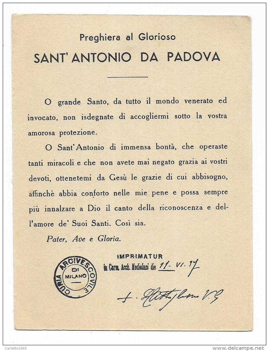 SANT'ANTONIO DA PADOVA - BIGLIETTO ILLUSTRATO - CM.14X10,5 - Autres & Non Classés