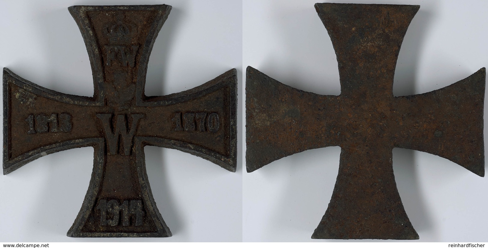 2922 Preußen, Eisenguss Eisernes Kreuz, 10 X 10 Cm, Korrodiert, Zustand III.  III - Andere & Zonder Classificatie