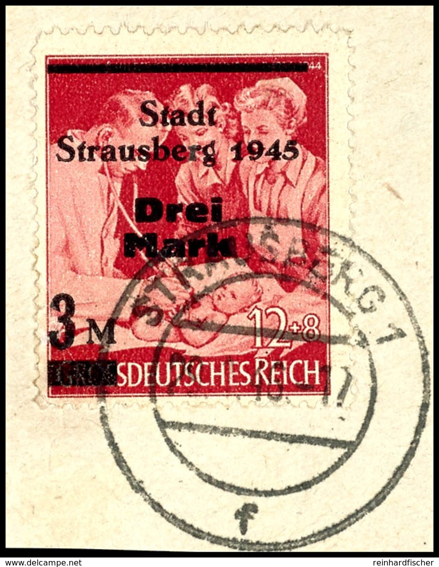 3622 3 M. Auf 12 + 8 Pfg Sondermarke Mit Nicht Ausgegebenem Aufdruck Auf Briefstück, Rundgestempelt "STRAUSBERG 1 F 29.1 - Other & Unclassified