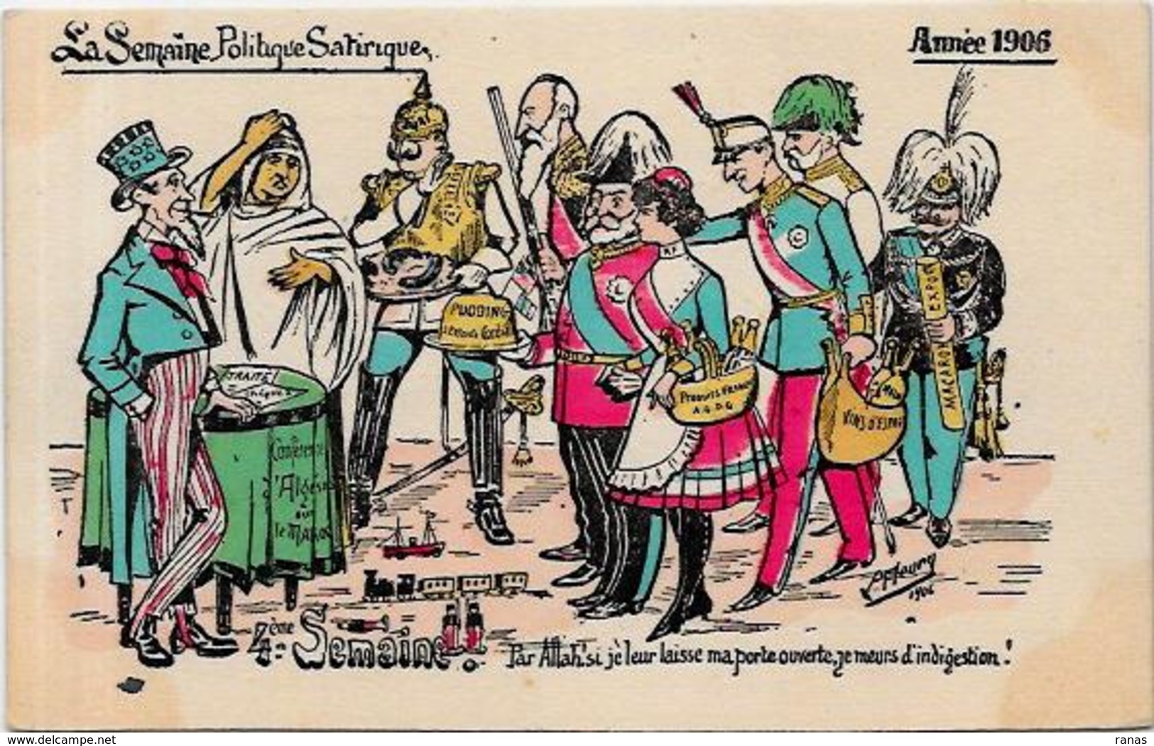 CPA FLEURY La Semaine Politique Satirique 1906 Non Circulé Kaiser Léopold II Espagne Marianne - Philosophie & Pensées