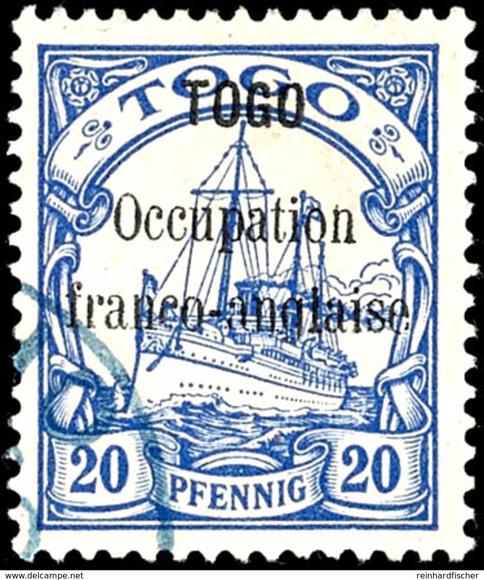 4984 20 Pfg Kaiseryacht Mit Aufdruck In Type I, Tadellos Bildfrei Gestempelt Mit Blauem Stempel In Der Linken Unteren Ma - Togo