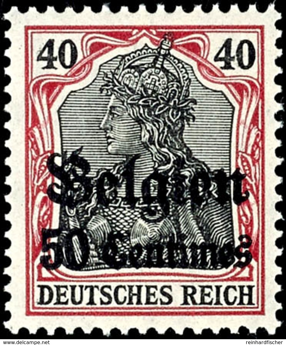 5051 50 C. Auf 40 Pfg Germania  Friedensdruck, Tadellos Postfrisch, Gepr. Hey BPP, Mi. 150.- - Seltene Variante!, Katalo - Autres & Non Classés