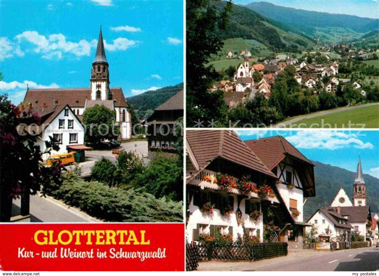 42811955 Glottertal Panorama Kirche Glottertal Schwarzwald - Glottertal