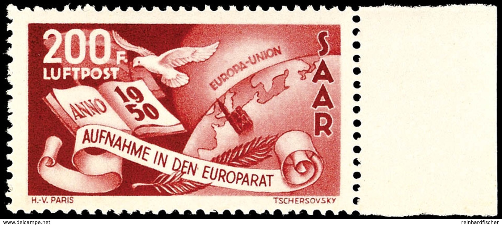 5333 200 Fr. Europarat Mit PF I, Tadellos Postfrisch, Fotoattest Ney BPP, Mi. 800.-, Katalog: 298I ** - Other & Unclassified