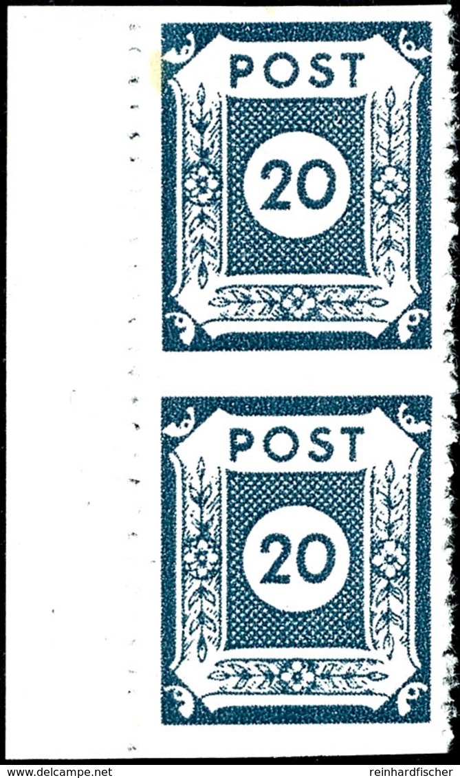 6105 20 Pfg Ziffern Schwärzlichblaugrau, Nachträgliche Linienzähnung L11 Vom Postamt Klotzsche, Abart "waagerecht Ungezä - Other & Unclassified