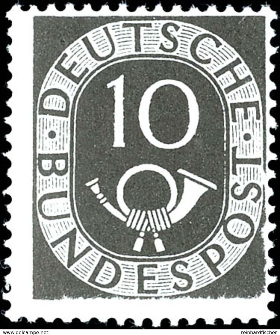 6939 10 Pfg Posthorn Als Probedruck Der Bundesdruckerei Ausgeführt Als Schwarzdruck, Tadellos Postfrisch, Ausführliches  - Other & Unclassified