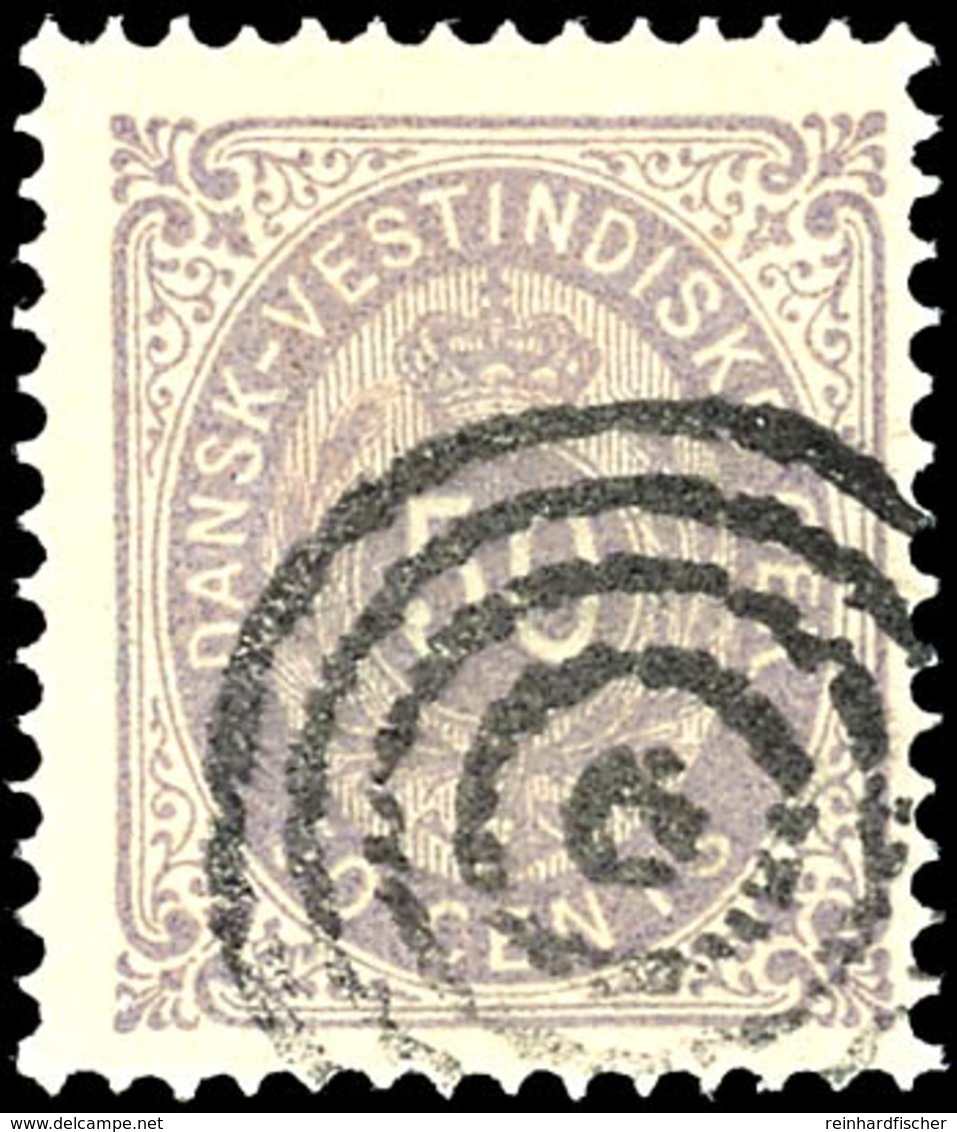 7067 1876, 50 C. Ziffern Grauviolett, Tadellos Gestempelt Mit 5-Ringstempel, Kabinett, Mi. 450.-, Katalog: 13Ib O - Deens West-Indië