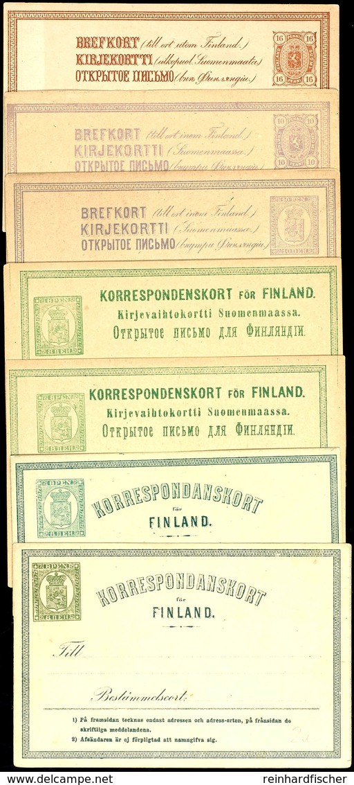 7070 8, 10 Und 16 P., 7 Versch. Ungebraucht Ganzsachenkarten, Katalog: Ex P2/10 GA* - Finland