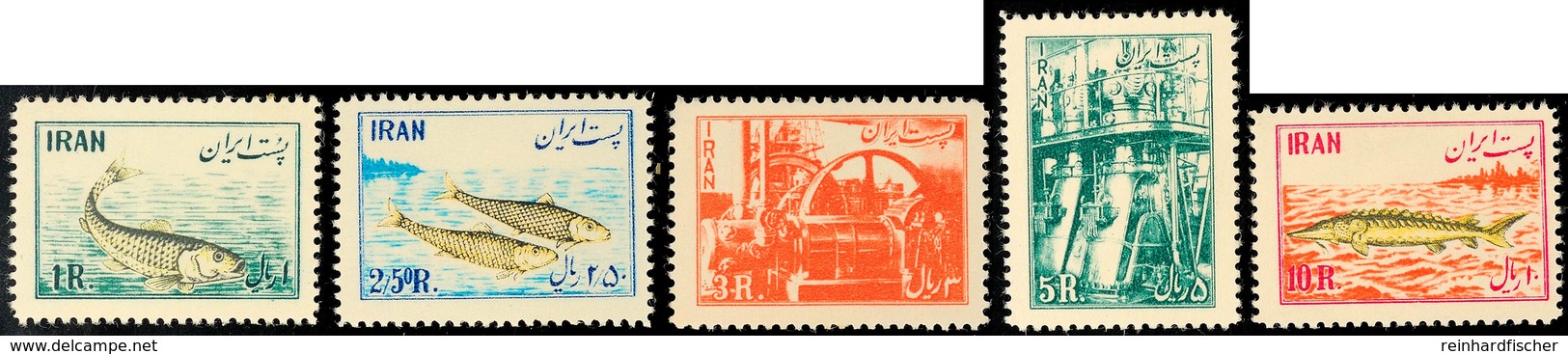 7371 1954, Fischindustrie, Postfrischer Prachtsatz, Mi. 130,-, Katalog: 898/902 ** - Iran