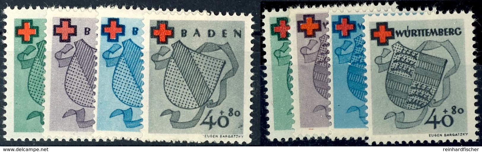8894 10-40 Pf Rotes Kreuz Von Baden Und Von Württemberg (Mi. 40-43A) Jeweils Tadellos Postfrisch Komplett, Mi. 270.-, Ka - Other & Unclassified