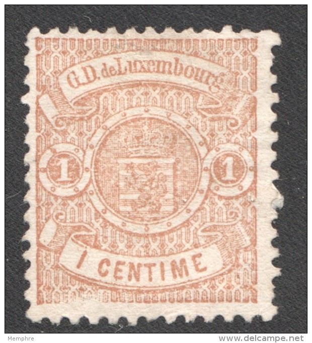 Armoiries Dentelé 13  1 Cent. Brun No 26 (*) - 1859-1880 Armoiries