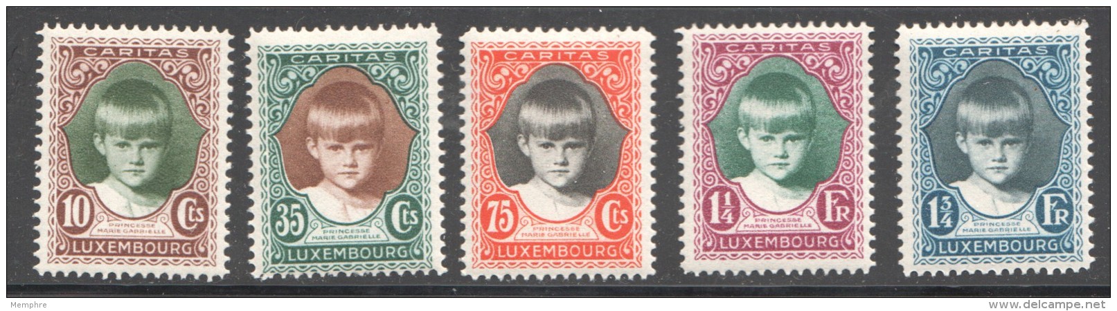 1929  Princesse Marie Gabrielle  No 214-8 * - Neufs