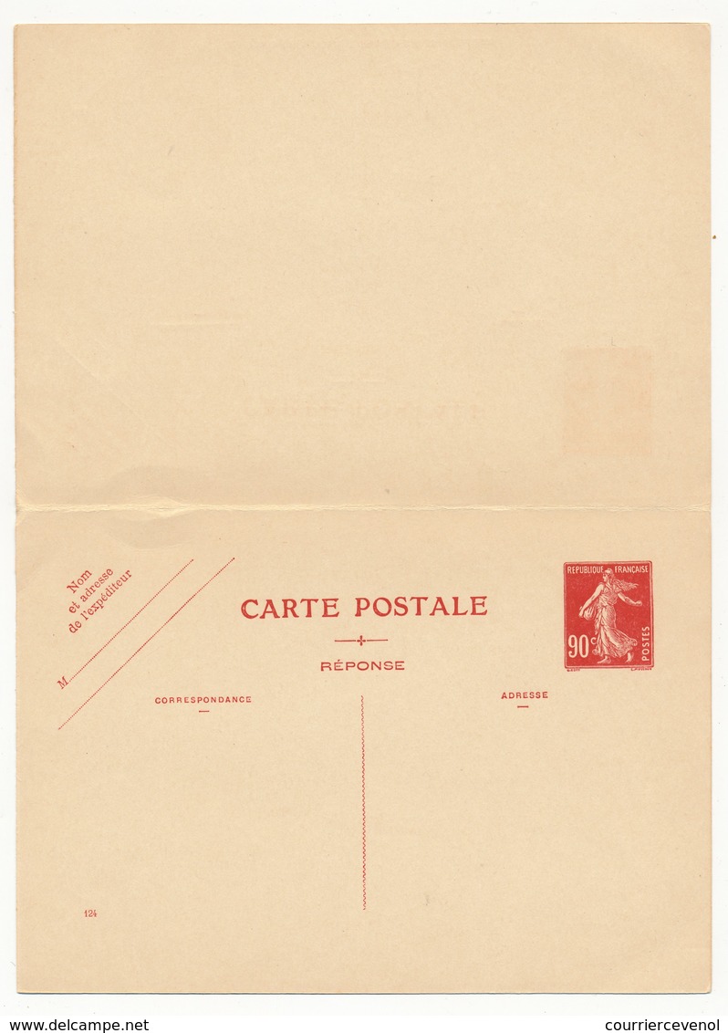 FRANCE - CP Type Semeuse - 0,90c - Carte Double Avec Volet Réponse, Date 124 - Neuve Et SUP - Standard Postcards & Stamped On Demand (before 1995)