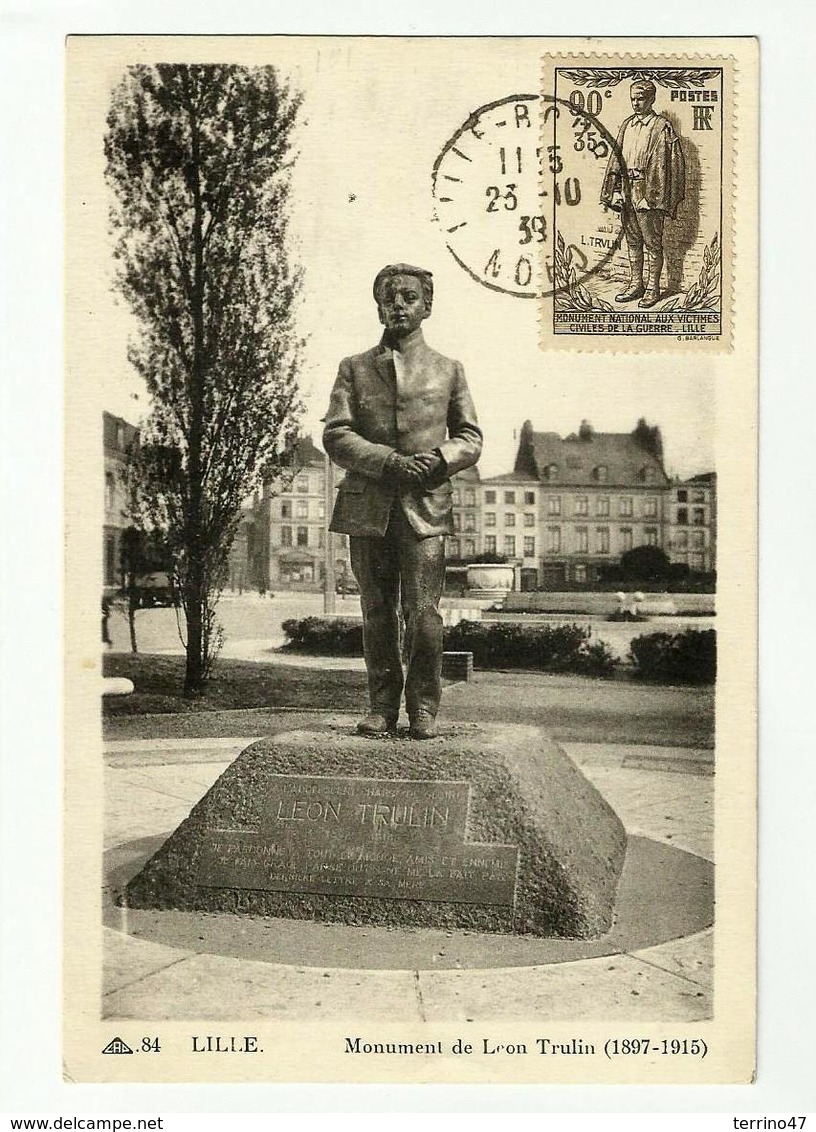Carte Maximum  LILLE  Léon TRULIN  ( De 1939) - 1930-1939