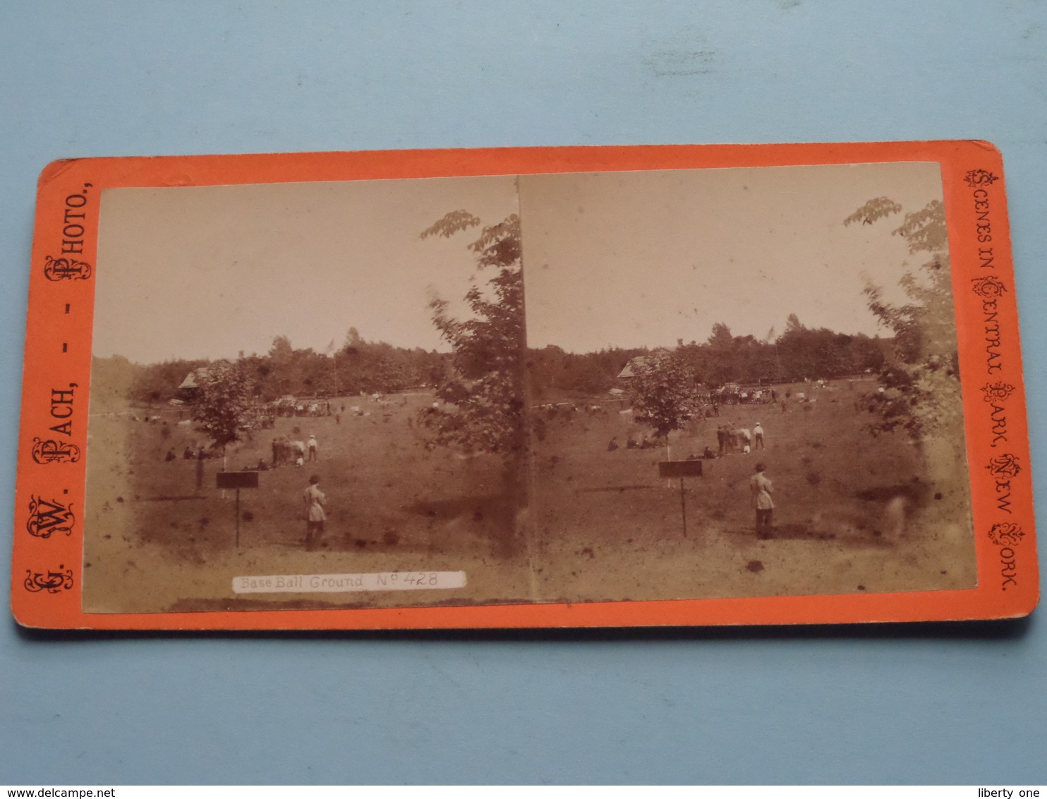 BASE BALL GROUND ( N° 428 ) Scenes In Central Park NEW YORK : Stereo Photo G. W. PACH ( Voir Photo Pour Detail ) ! - Photos Stéréoscopiques
