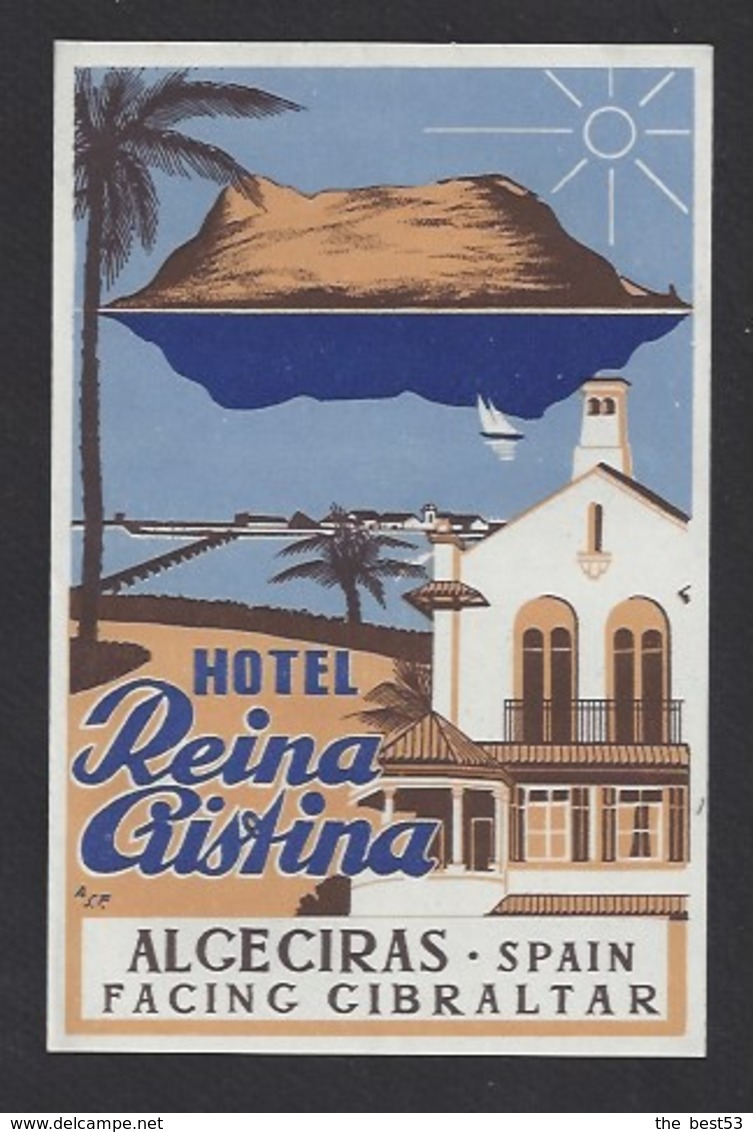 étiquette Valise  -   Hôtel  Reina Cristina  à  Algéciras  Espagne - Hotel Labels