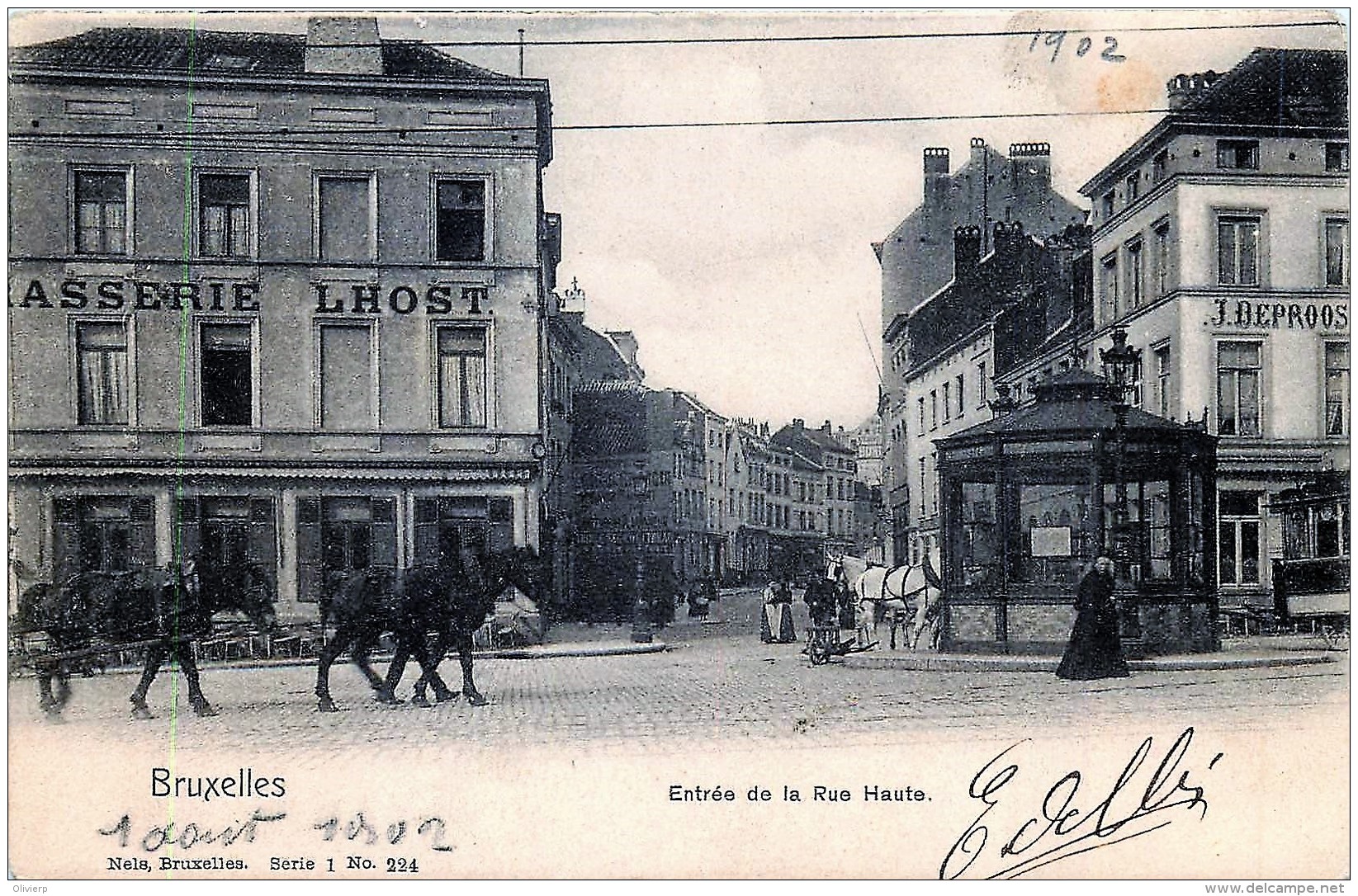 Nels Série 1 N° 224 - Bruxelles - Entrée De La Rue Haute - Brussel (Stad)