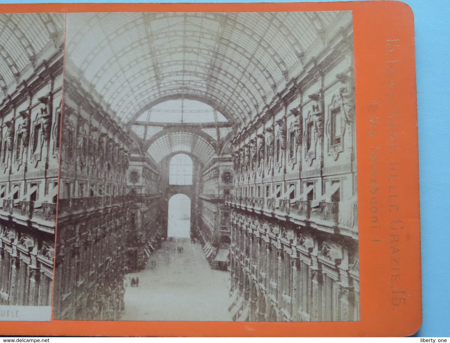 MILANO Galleria Vittorio Emanuele ( 3837 ) Stereo Photo Maison Giacomo Brogi ( Voir Photo Pour Detail ) ! - Fotos Estereoscópicas