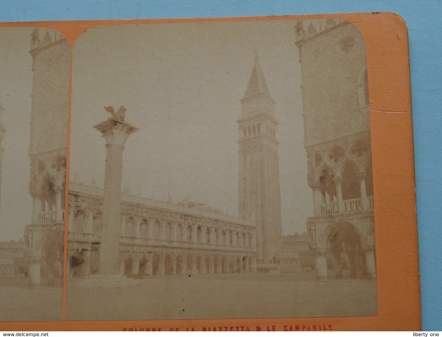 VENICE Venise : Colonne De La PIAZZETTA & Le CAMPANILE (3034) Stereo Photo J.A. ( Voir Photo Pour Detail ) ! - Photos Stéréoscopiques