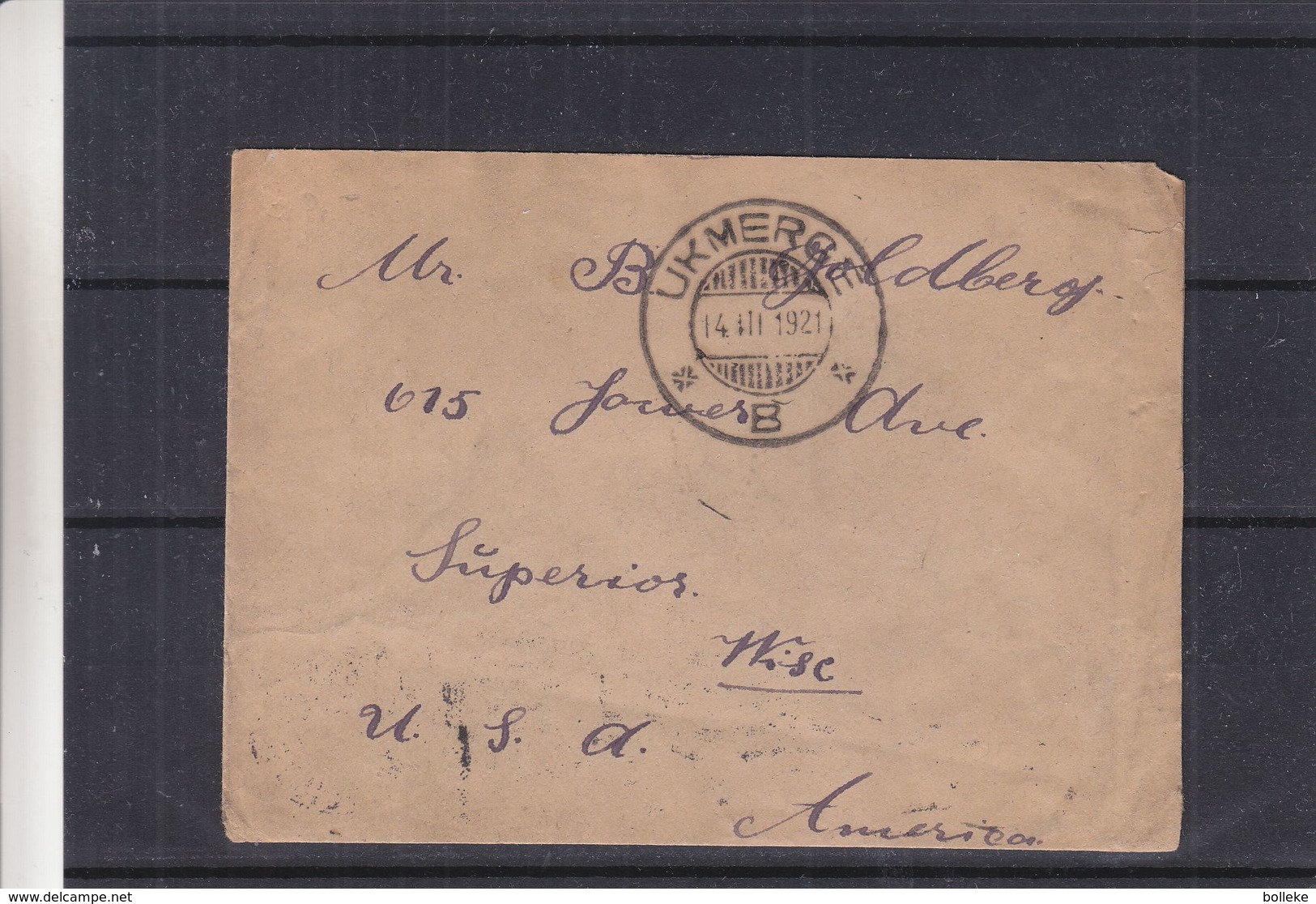 Lituanie - Lettre De 1921 - Oblit Ukmerge - Exp Vers Superior Wis - Cachet De Superior Wis - Lituanie