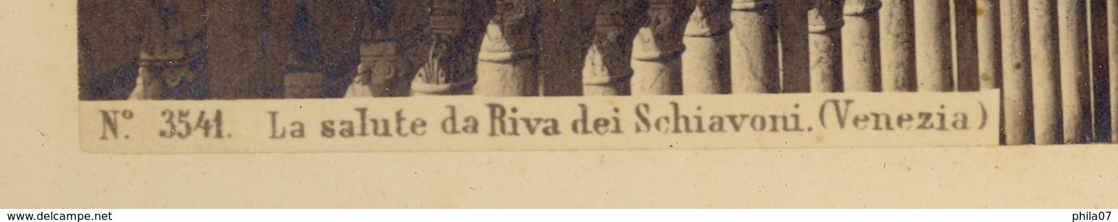 Italy - No. 3541 La Salute Da Riva Dei Schiavoni (Venezia). Dry Cancel Of Photograph, Photo Dimension 24.3x18.4 Cm / 4 S - Anciennes (Av. 1900)