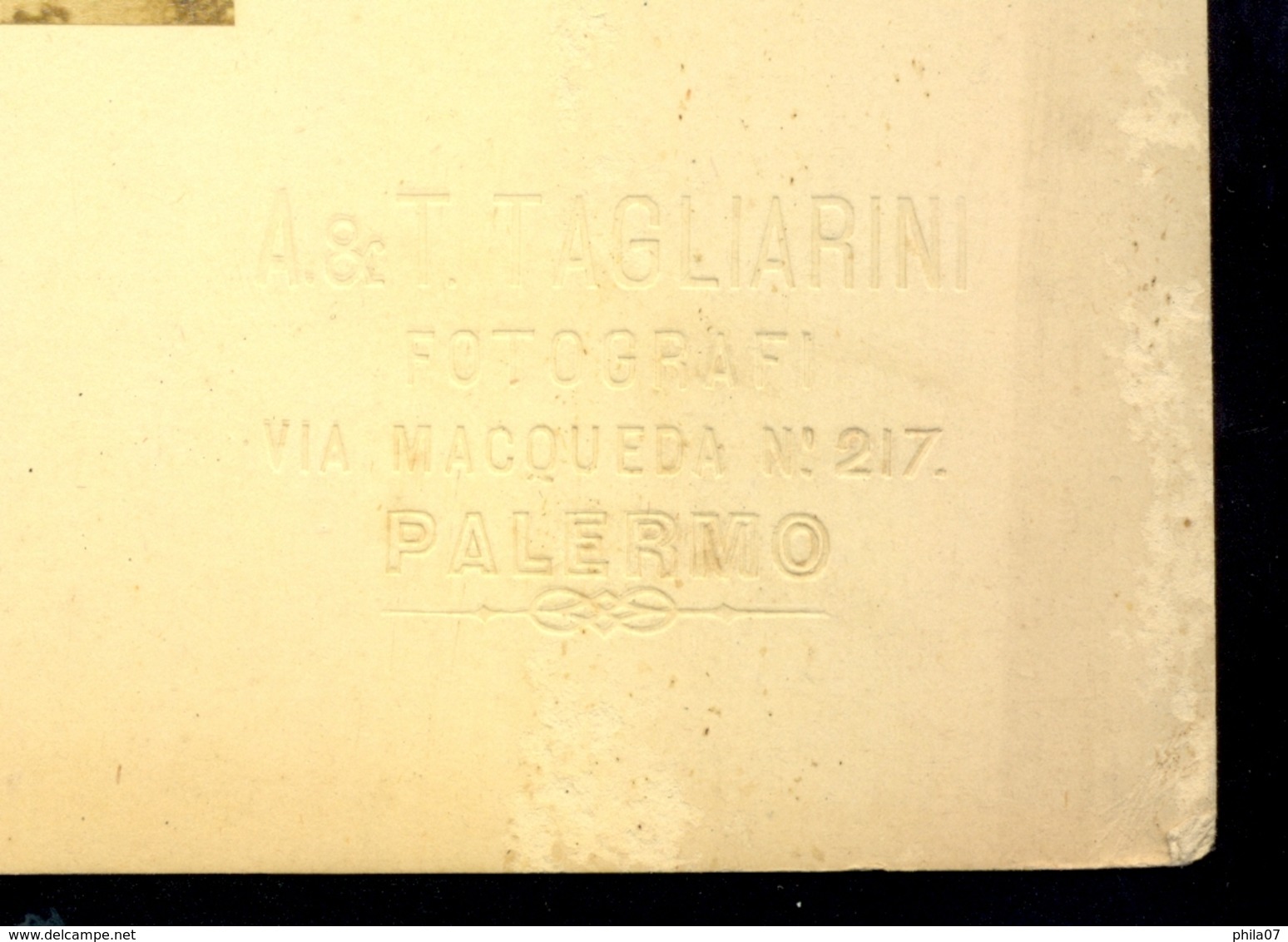 Italy - 131 Faro Italico E Montepellegrujo Palermo?. Dry Cancel Of Photograph, Photo Dimension 25x19.4 Cm / 4 Scans - Anciennes (Av. 1900)