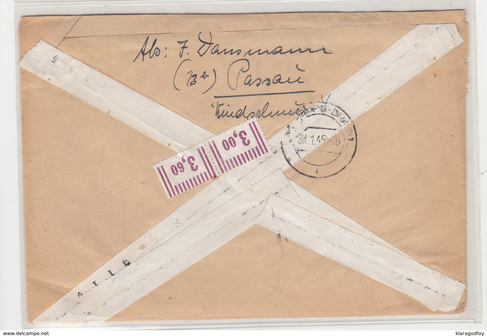 Germany, Letter Cover Registered Travelled 1945 Passau To Marburg (Maribor) B180425 - Briefe U. Dokumente