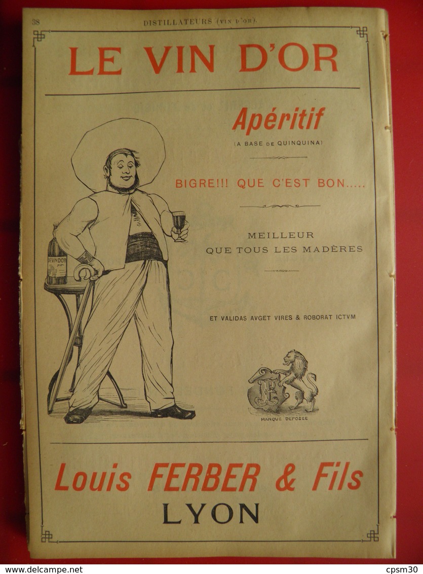 PUB 1894 - Dates Et Fruits Secs E. Cassoute Cours Lieutaud Marseille; Le Vin D'Or L. Ferber Lyon - Publicités